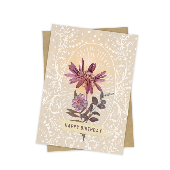 Mini Greeting Card, Bright Tan Birthday