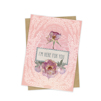 Mini Greeting Card, Here For You Roses