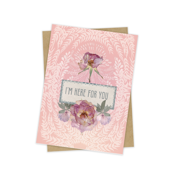 Mini Greeting Card, Here For You Roses